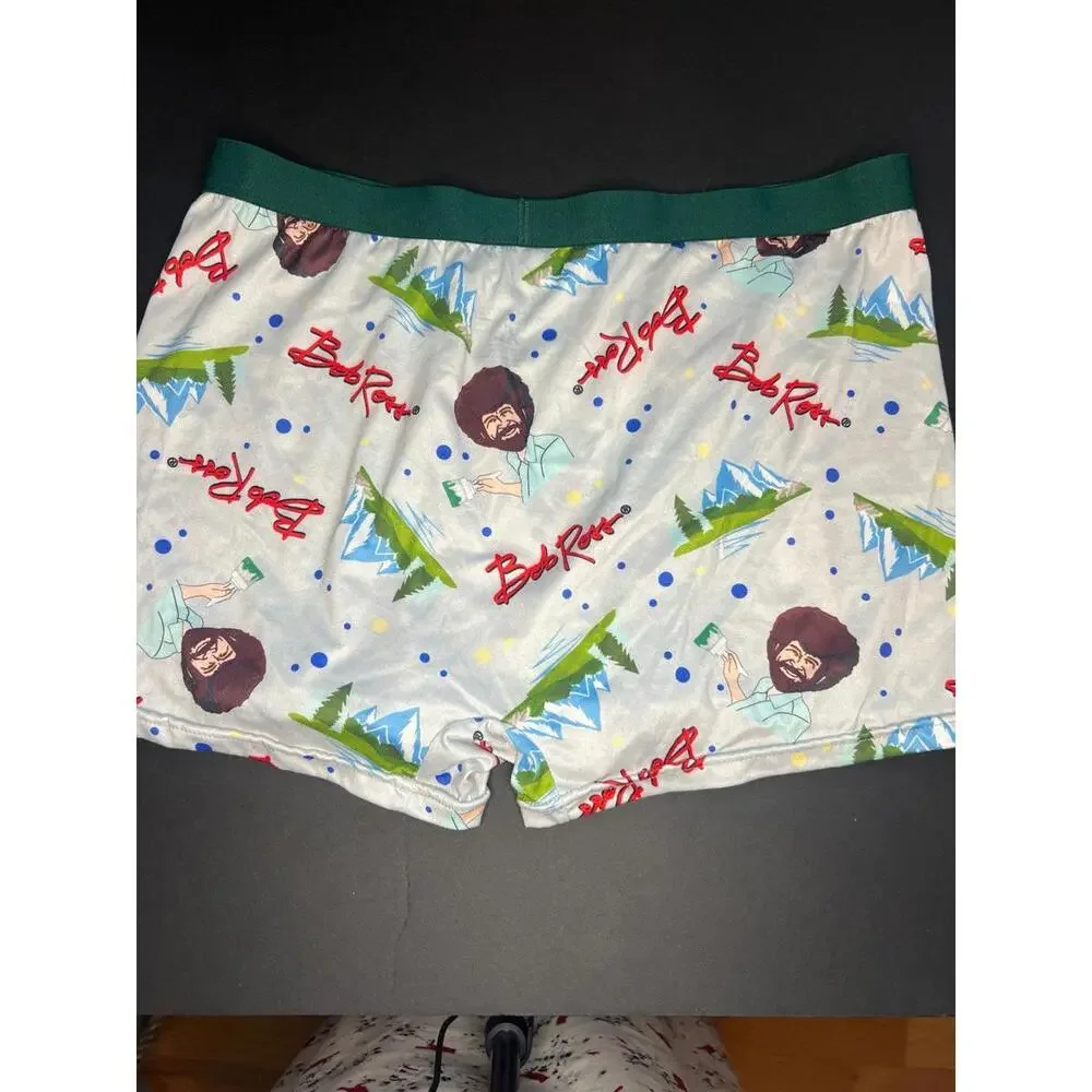 Bob‎ Ross All Over Print Boxer Briefs Men's XL Happy Little Trees Paint Brush